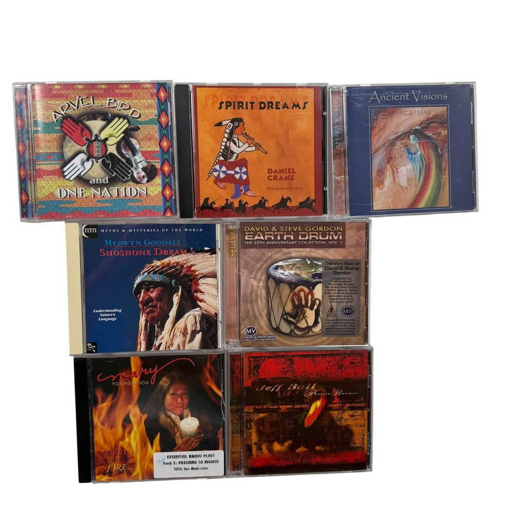 Native American 7 CD's Mary Youngblood Arvel Bird Medwyn Goodall Flute Drumming